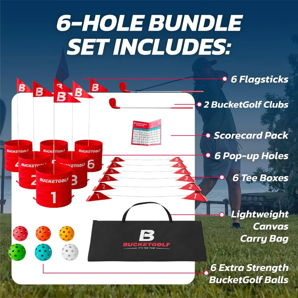 BucketGolf 6 Hole Set – Choose With or Without Clubs