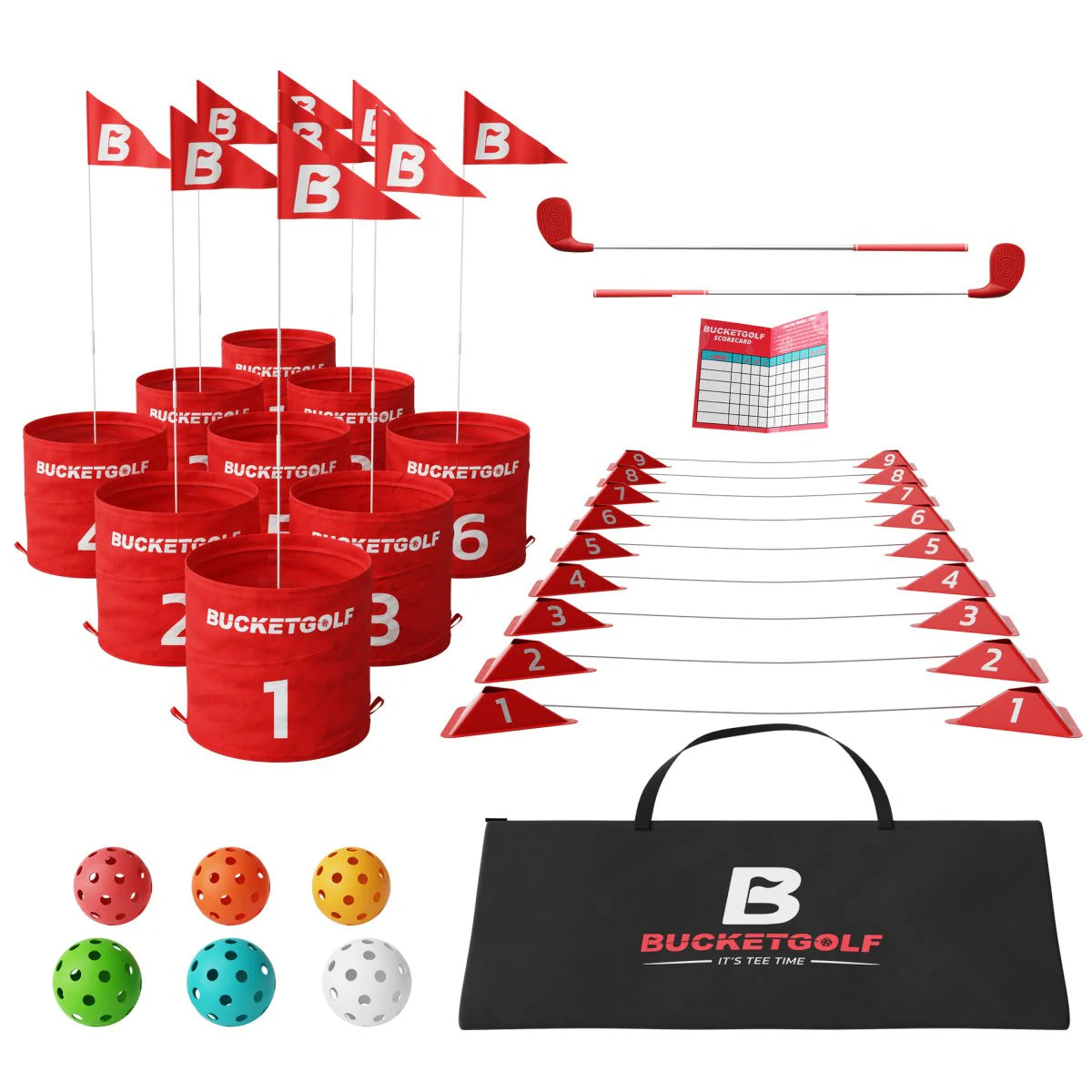 BucketGolf 9 Hole Set – Choose With or Without Clubs