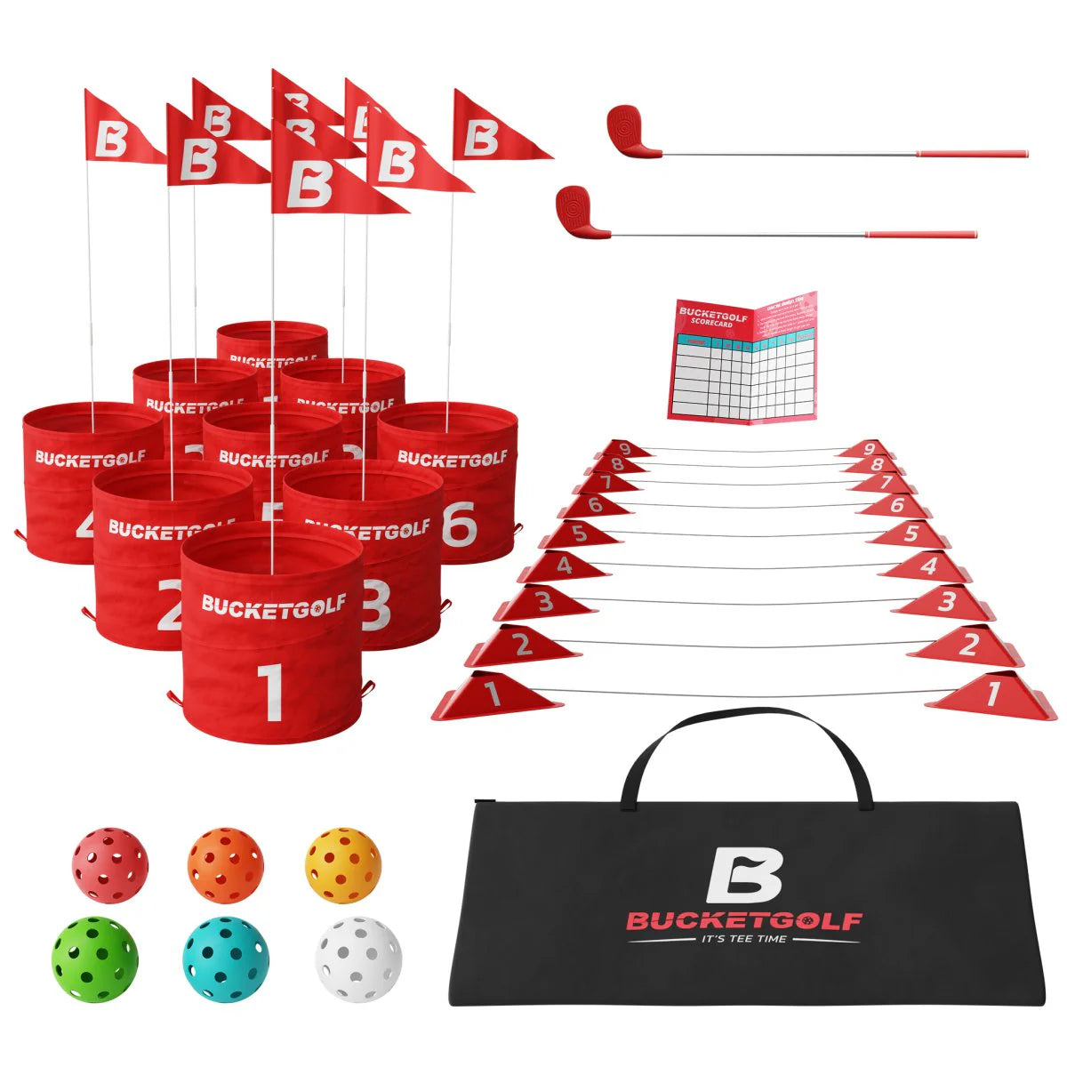 BucketGolf 9 Hole Set – Choose With or Without Clubs